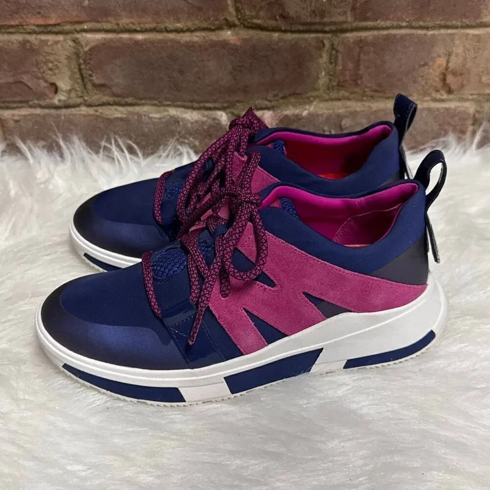 FITFLOP Blue & Pink Carita Lace-Up Sneakers Size 6 NEW